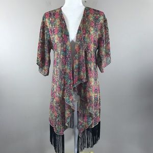 NEW LuLaRoe Monroe kimono open cardigan floral S